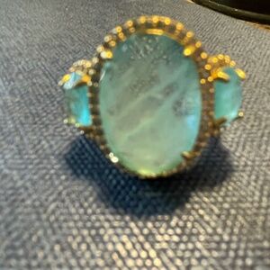 Gold Aqua marine quartz